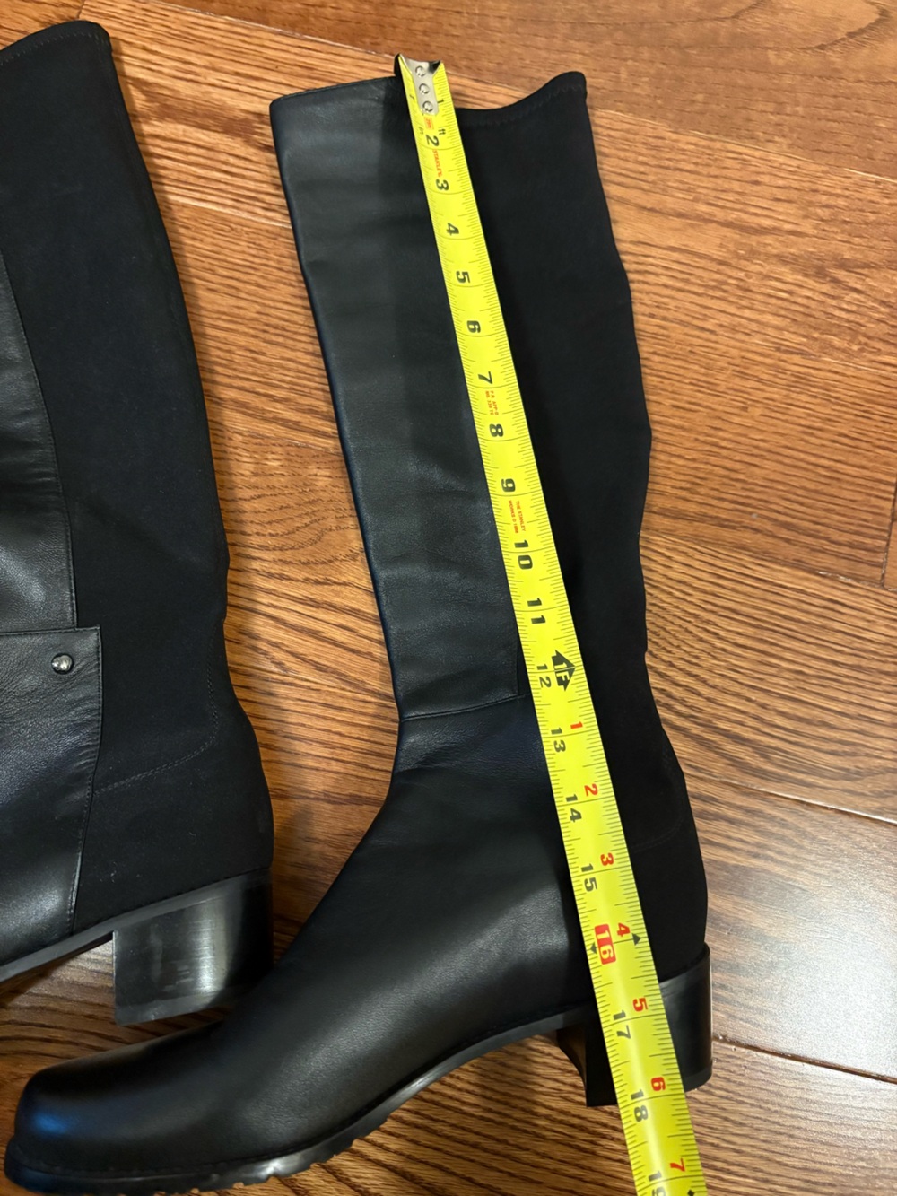 Stuart Weitzman Black Over-The-Knee Stretch & Leather Boots - Picture 10 of 10